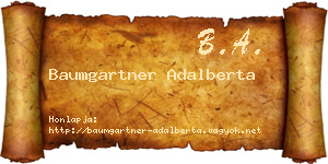 Baumgartner Adalberta névjegykártya